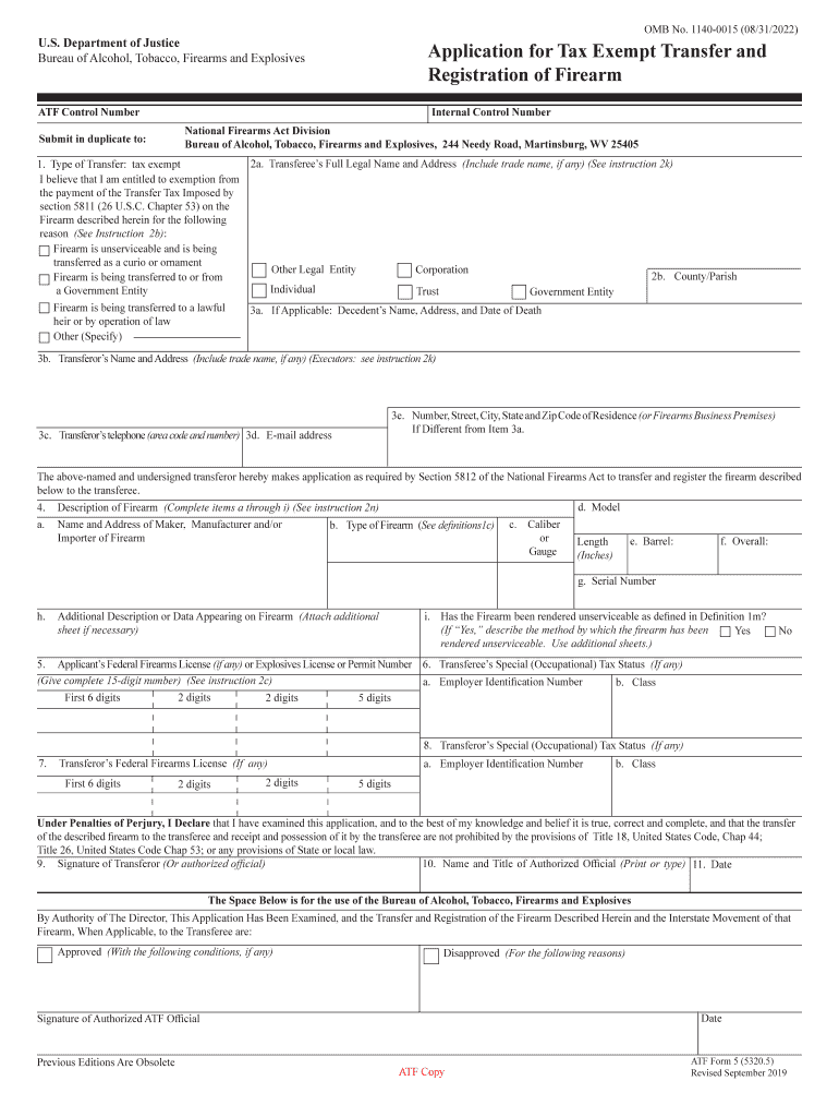 Form 5 Application Transfer and Registration