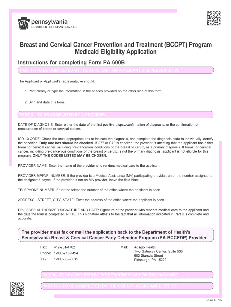  Instructions for Completing Form PA 600B 2019-2024