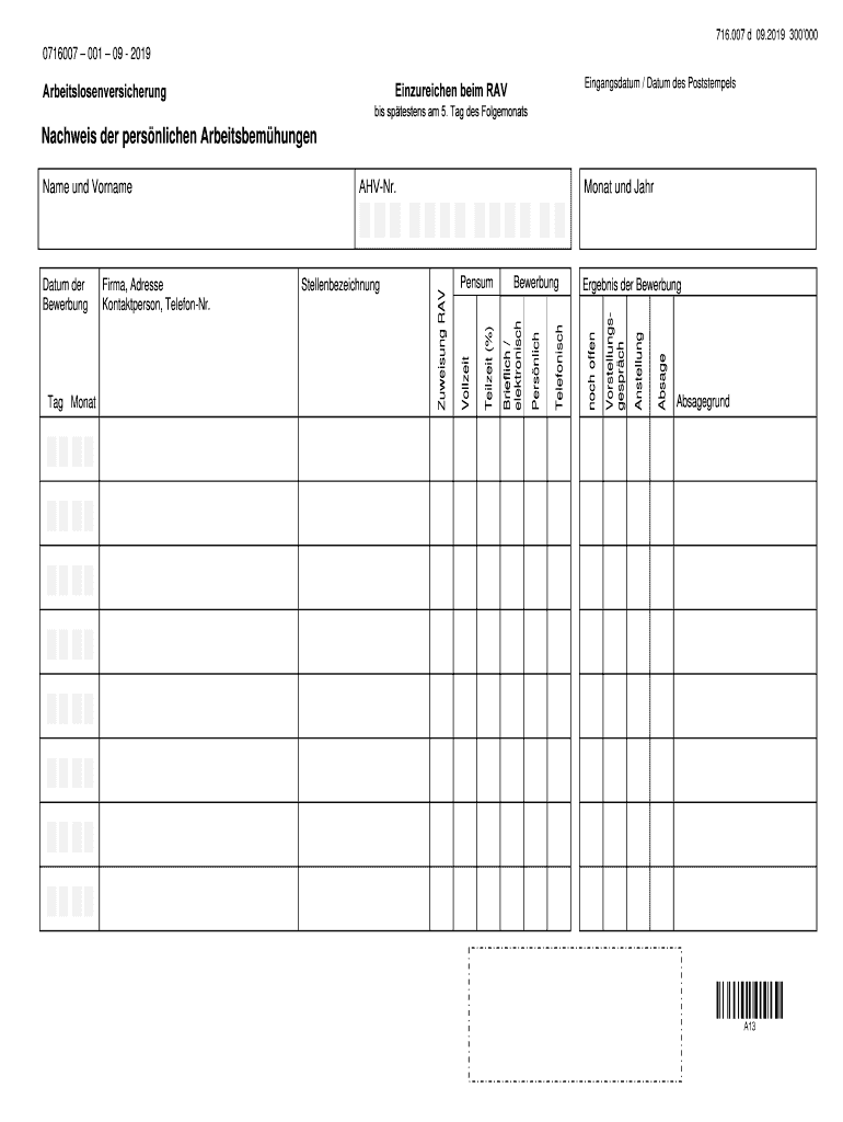  Nachweis Der Personlichen Arbeitsbemuhungen Fill Online 2019-2024