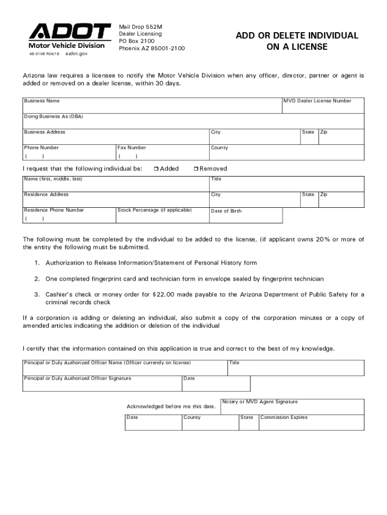  Arizona 46 0106 Form 2018-2024