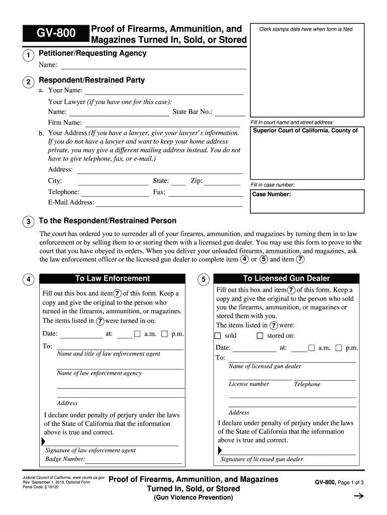  Proof of Firearms, Ammunition, and 2019-2024