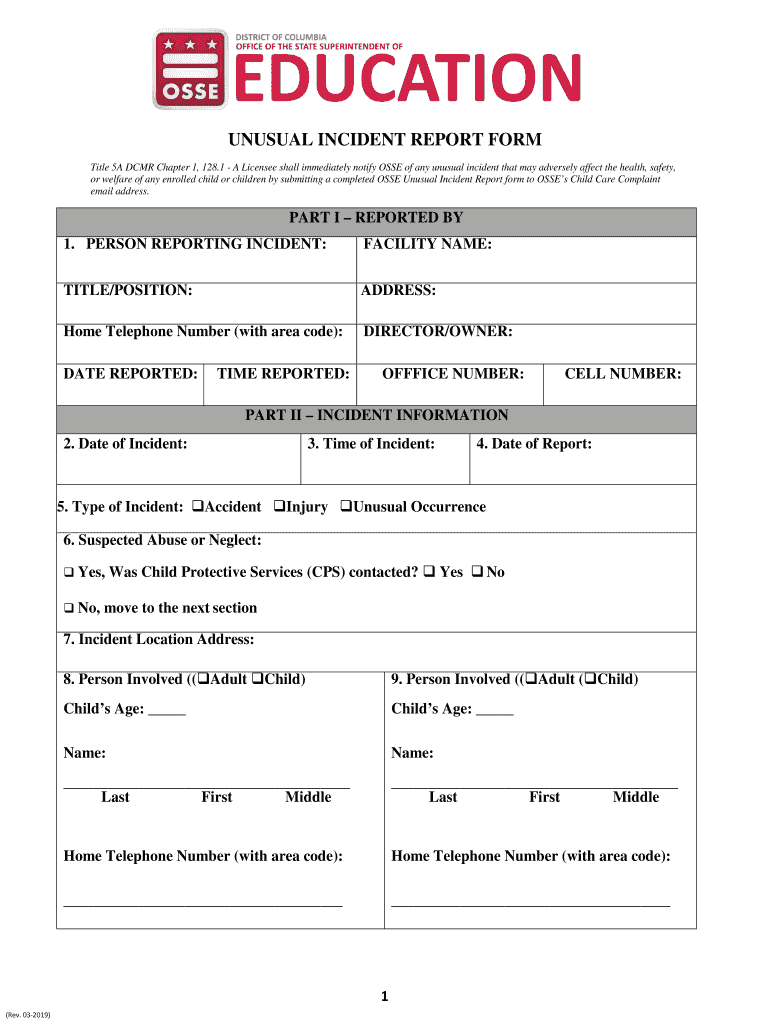 Title 5A DCMR Chapter 1, 128  Form