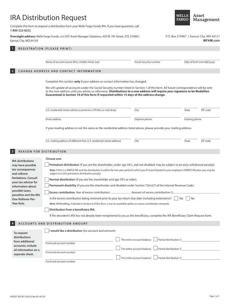  IRA Distribution Request IRA Distribution Request 2019-2024