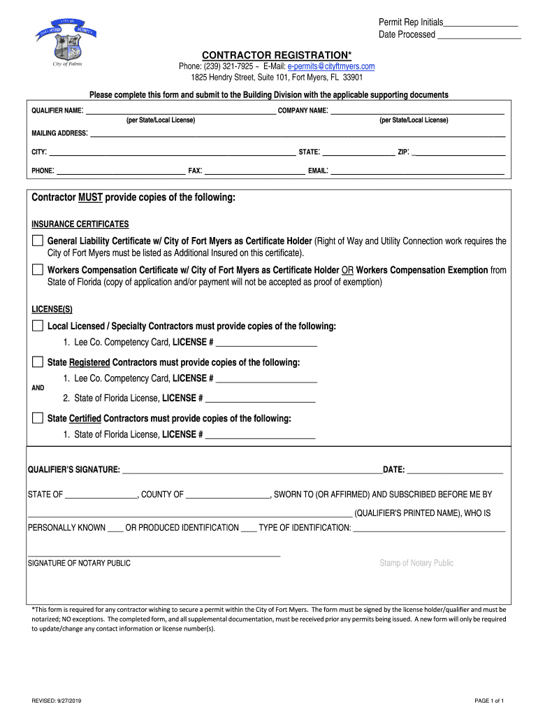 Get and Sign Building, Permitting, & Inspections DivisionFort Myers, FL 2019-2022 Form