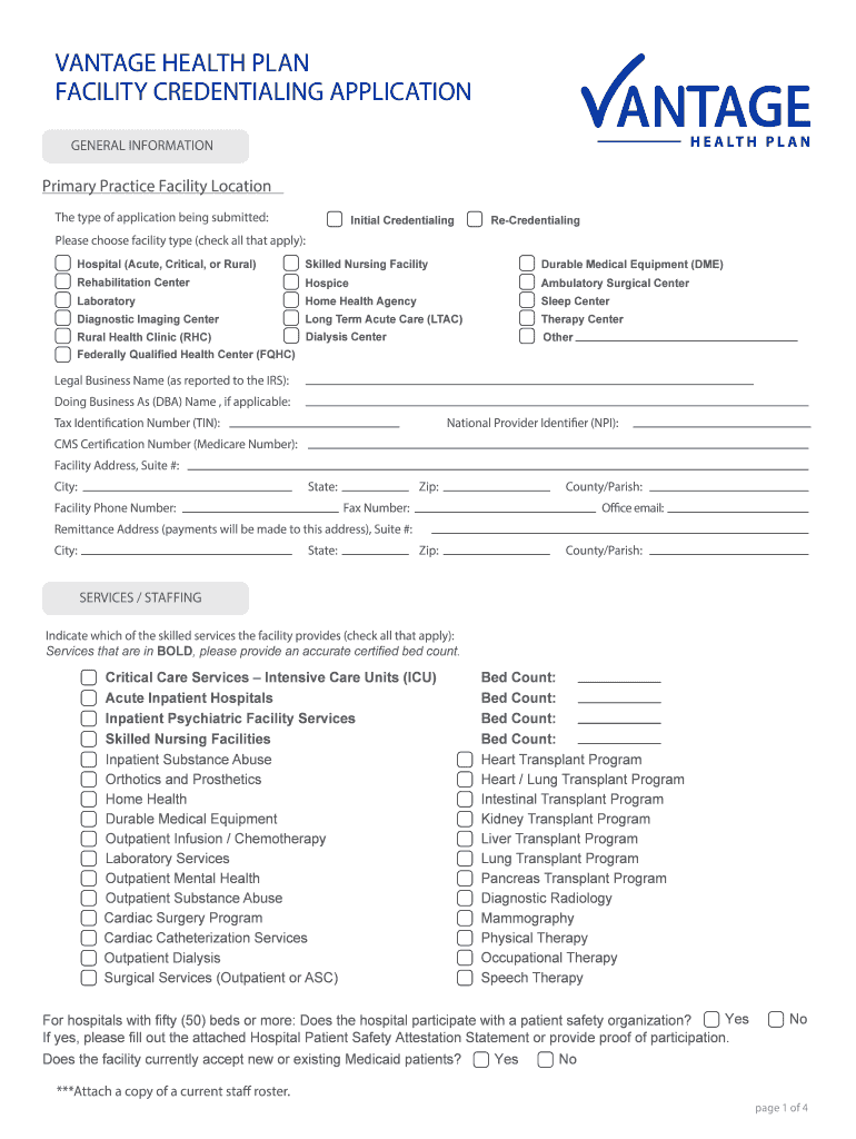 Vantage Application  Form