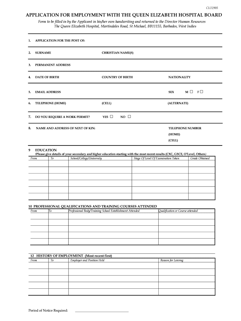 Qeh Application Form