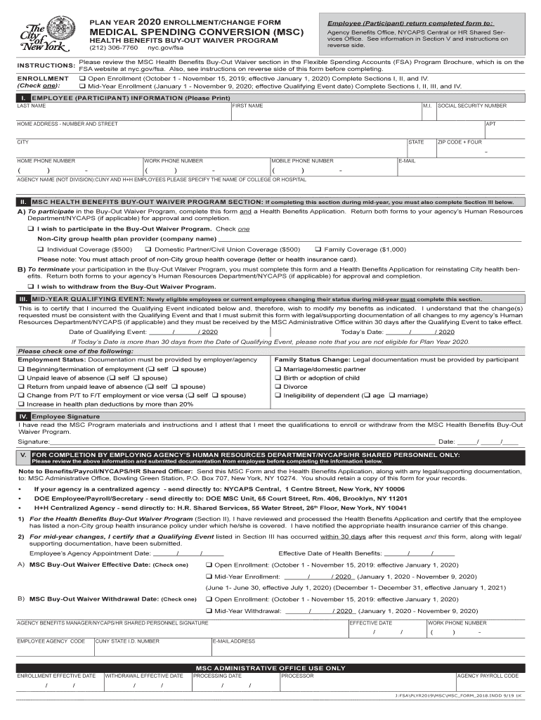 Health Benefits Application City of New York Health Benefits  Form