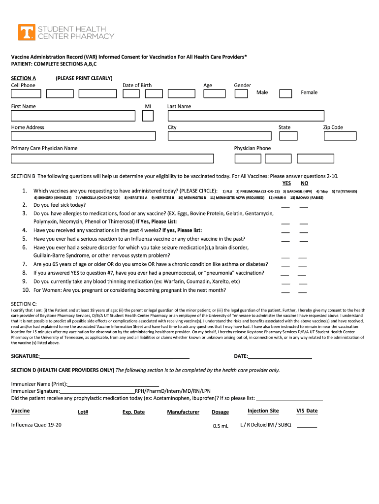 Get and Sign Vaccine Informed Consent Form 2019-2022