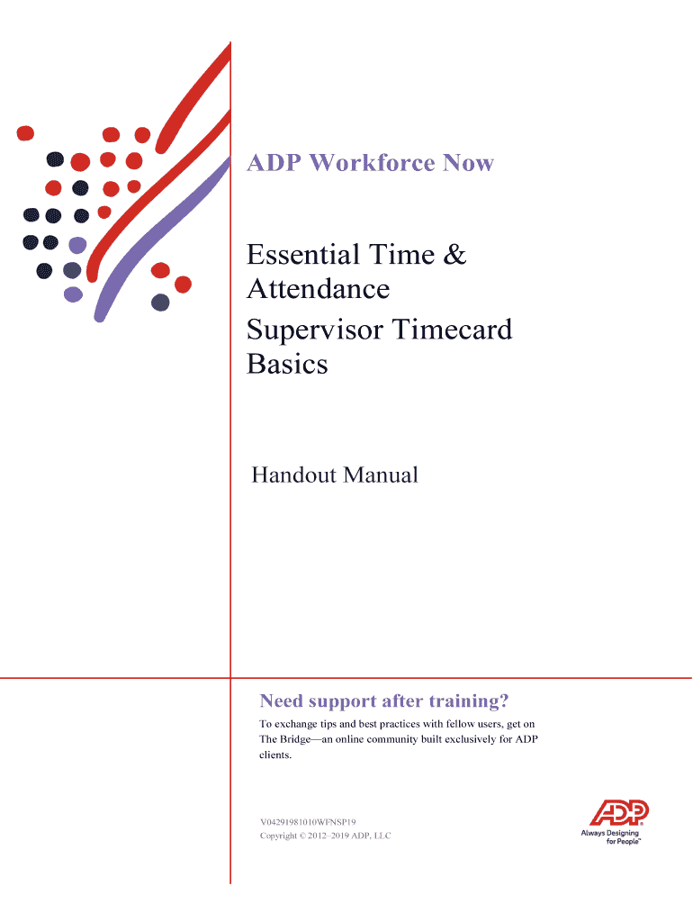Adp Workforce Now Training Manual  Form