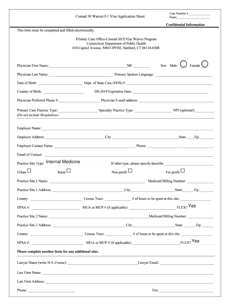 Connecticut Conrad 30 J 1 Visa Waiver Program Program Overview  Form