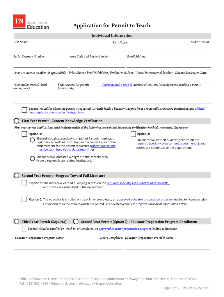  Praxis Tennessee State Contacts ETS 2019