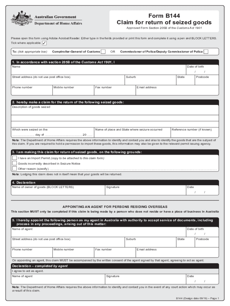 B144 Form