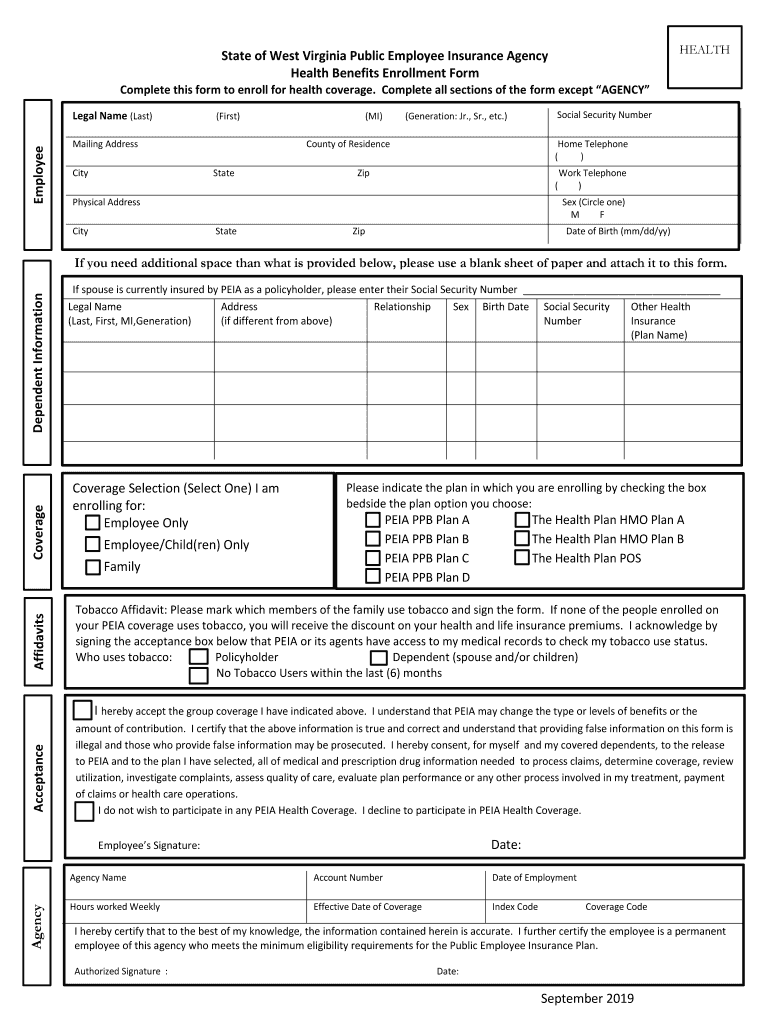  Public Employees Insurance Agency 2019-2024