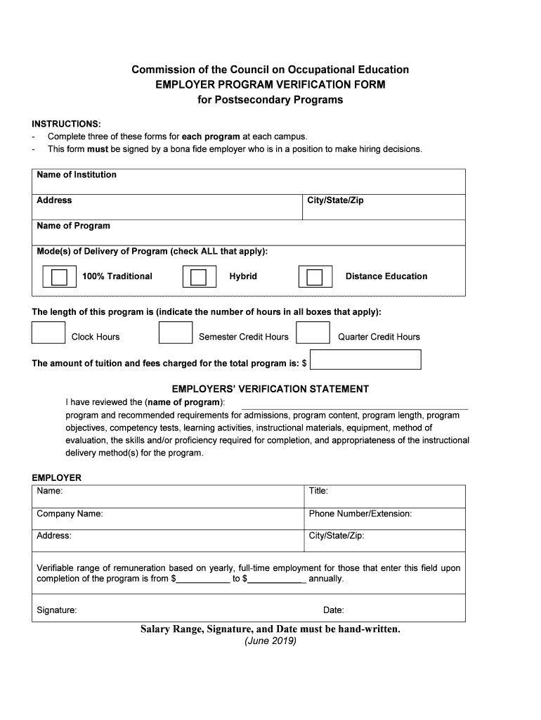 STANDARD ONE Reid State Technical College  Form