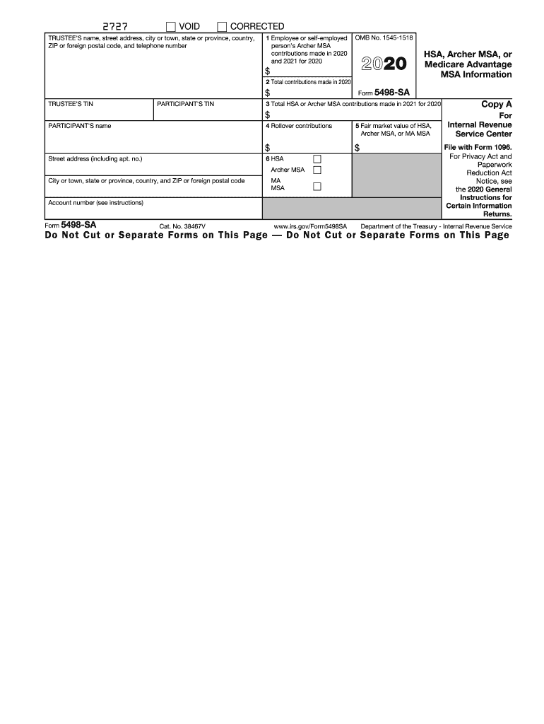 2020 5498-SA form