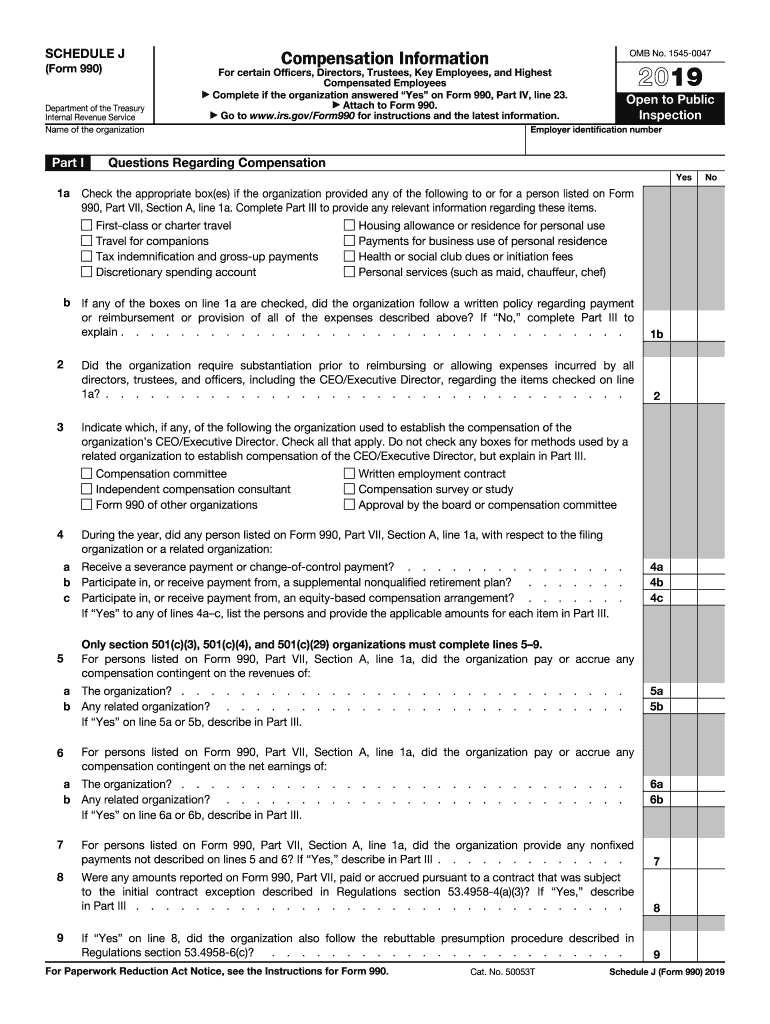 Form 990 Schedule J