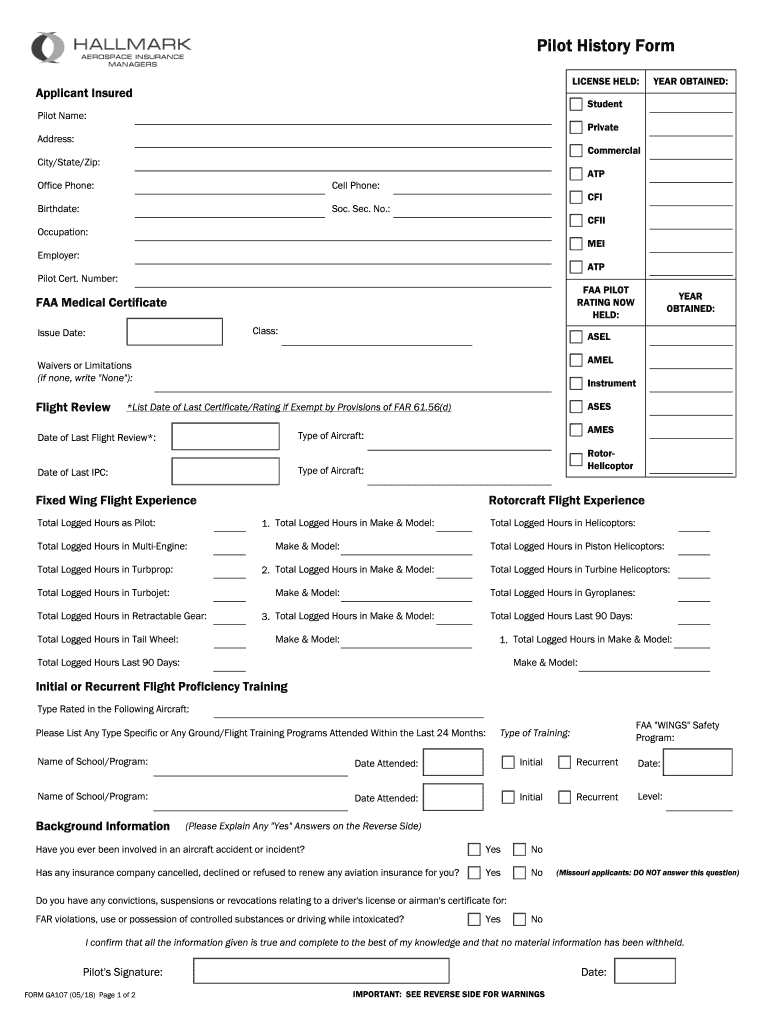 LICENSE HELD Form