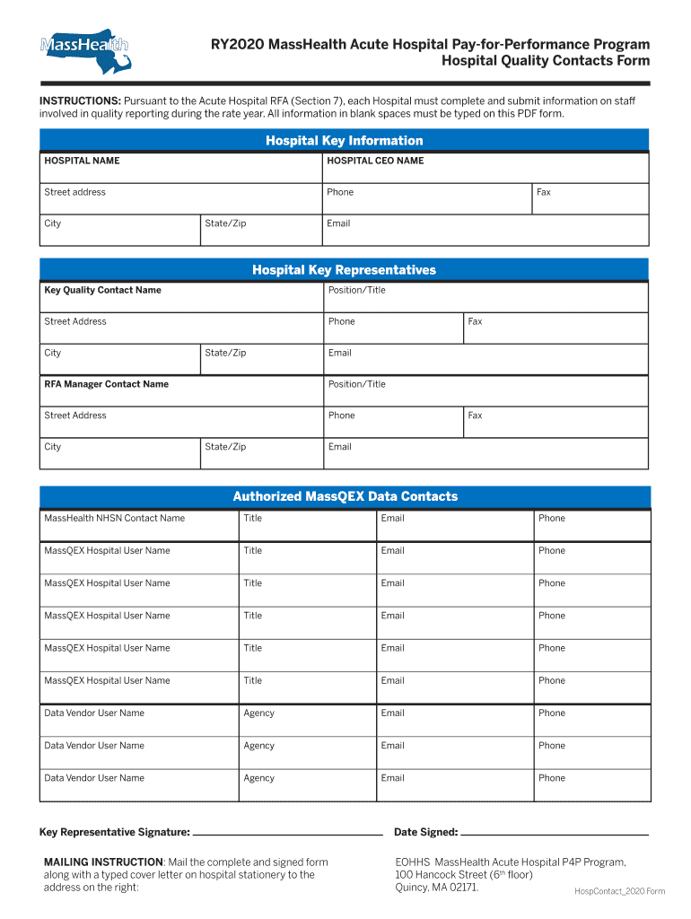  Special Notices for Acute HospitalsMass Gov 2020