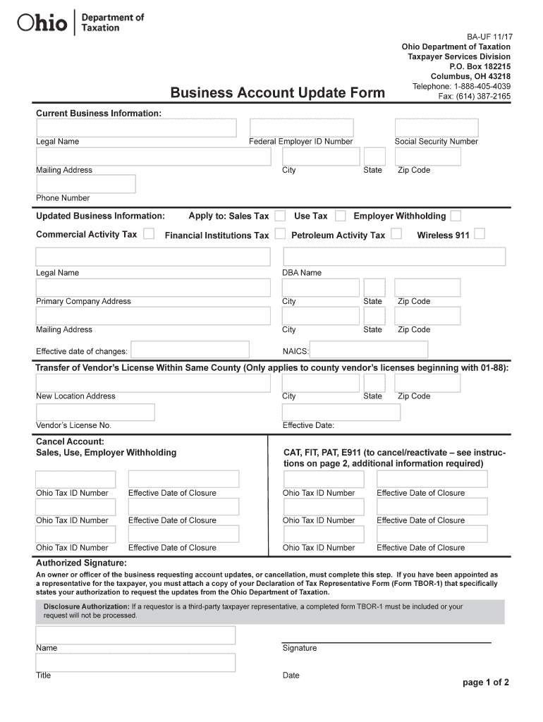 BA UF 1117  Form