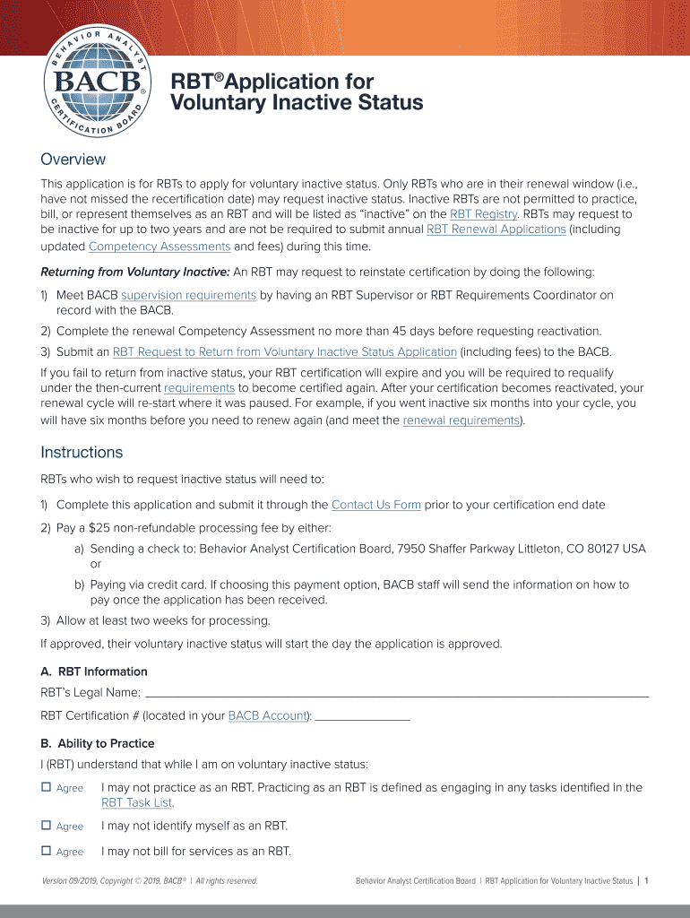 Rbt Voluntary Inactive Status  Form