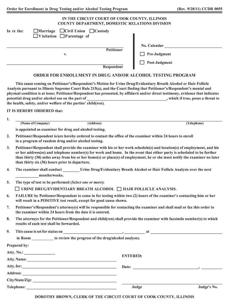 CCDR N055 Clerk of the Circuit Court of Cook County  Form