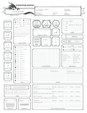 DnD Character Sheet ≡ Fill Out Printable PDF Forms Online