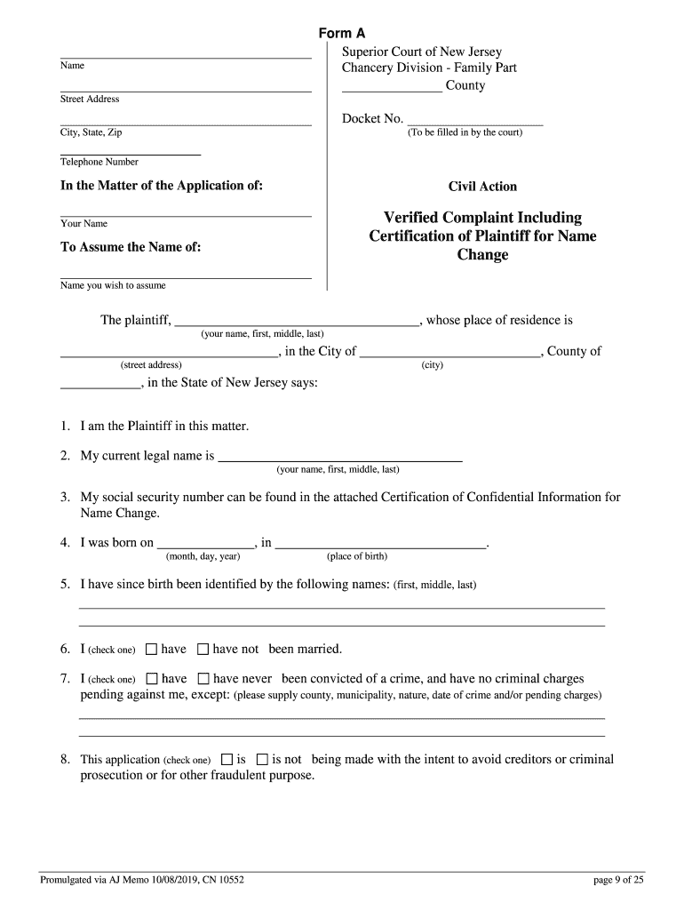  How to Ask the Court to Change a Name in the Chancery Division, Family Part How to Ask the Court to Change a Name in the Chancer 2019