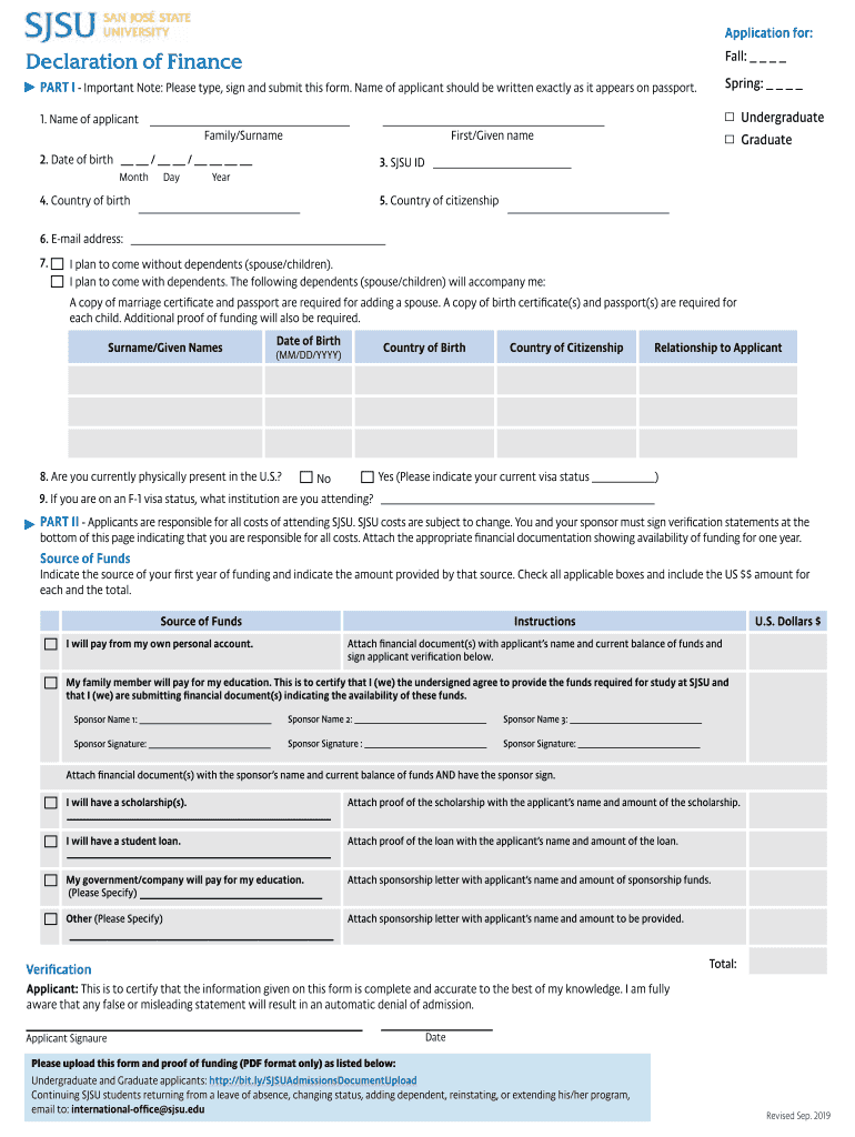  International Fees and Financial ServicesAdmissions at 2019-2024