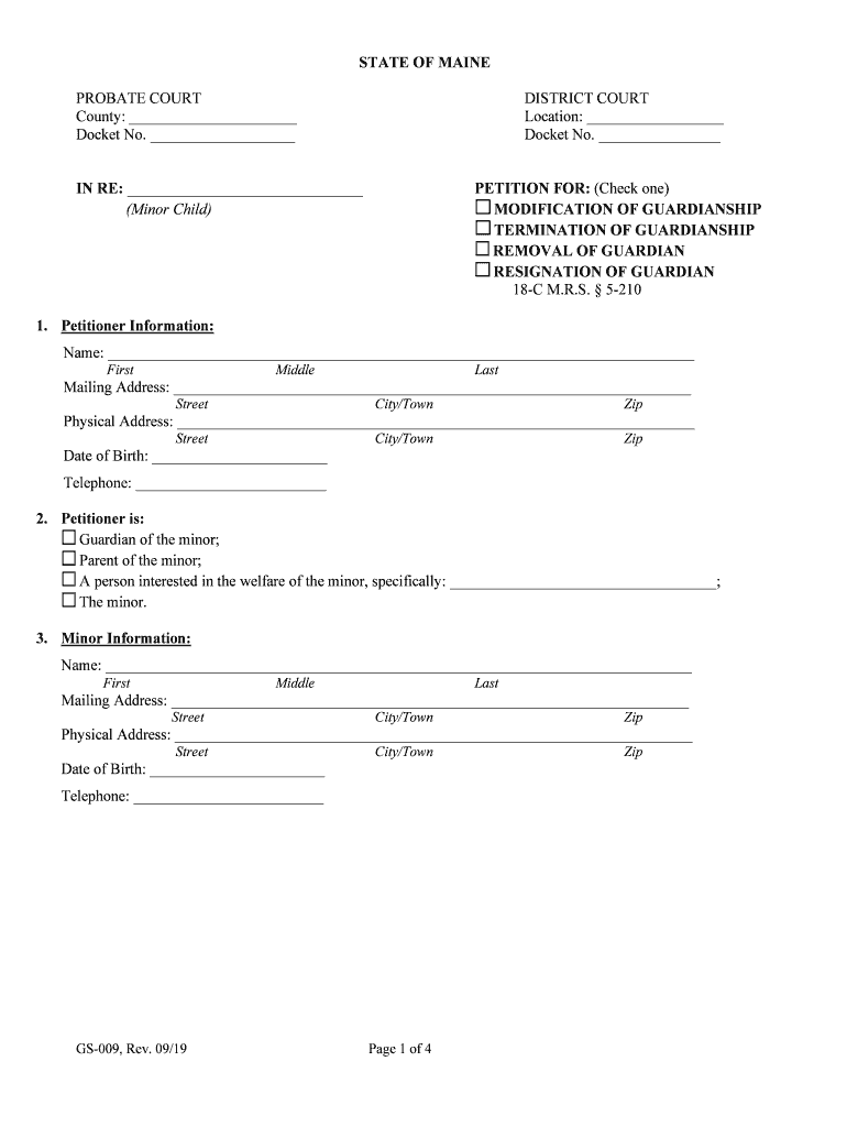  in RE ORDER of Minor Child MODIFICATION of GUARDIANSHIP 2019