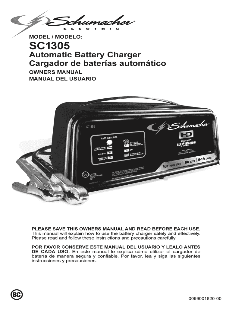 Schumacher Sc1305 Manual  Form