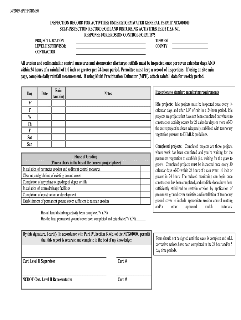 NCG01 NPDES Self Inspection FormSPPPFORM30