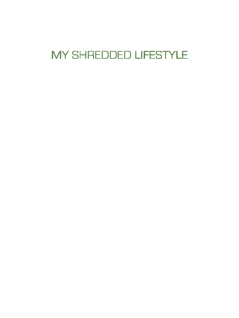 My Shredded Lifestyle PDF  Form