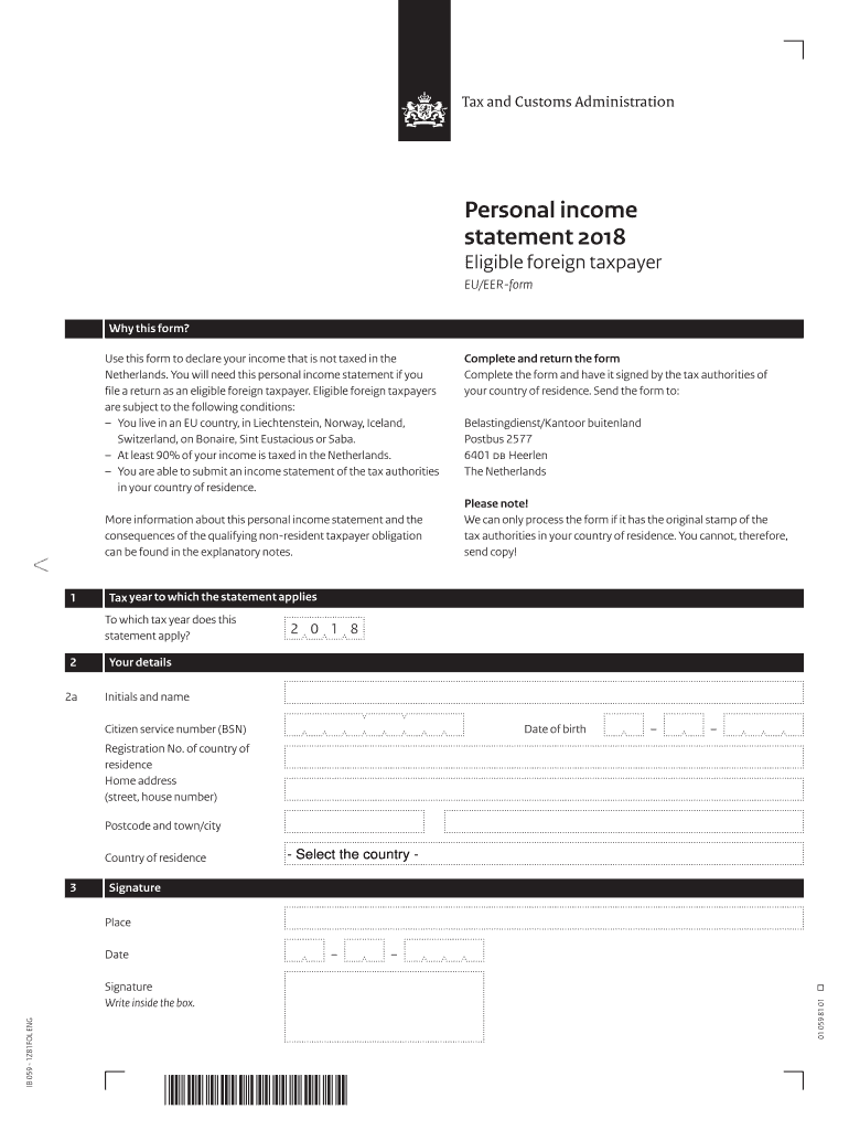 Personal Income Statement  Form