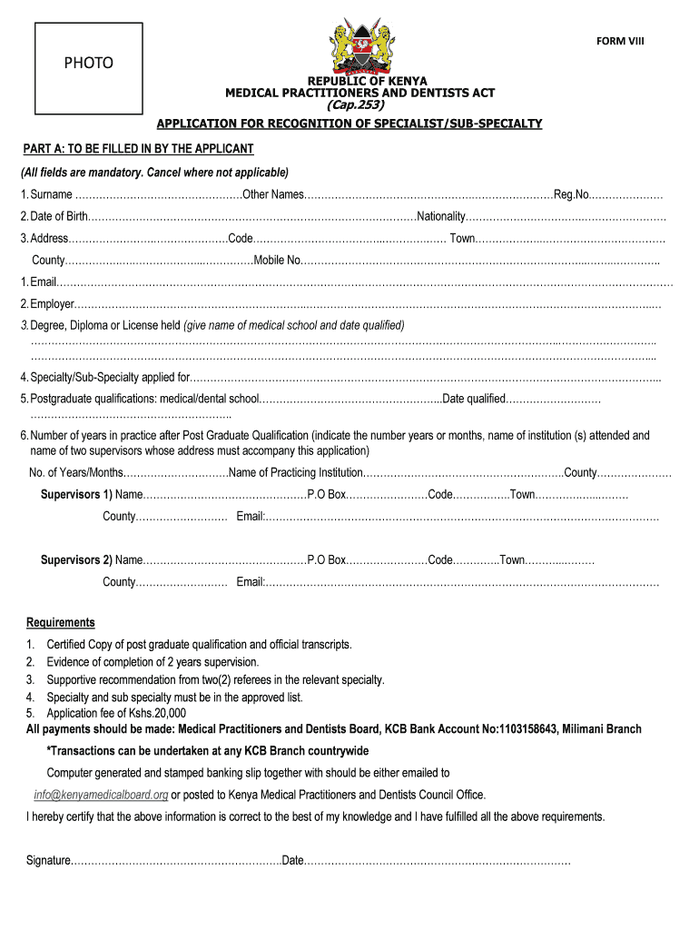 Medical Certificate Form Kenya