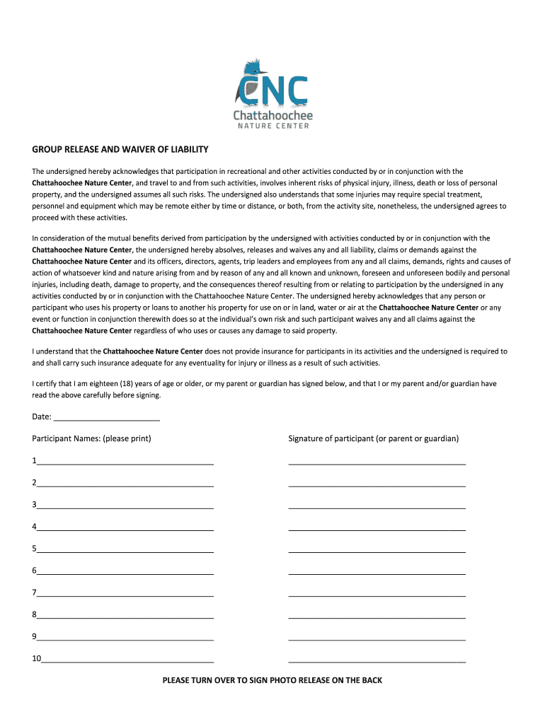 PARTICIPANT WAIVER &amp;amp;amp; RELEASE FORM