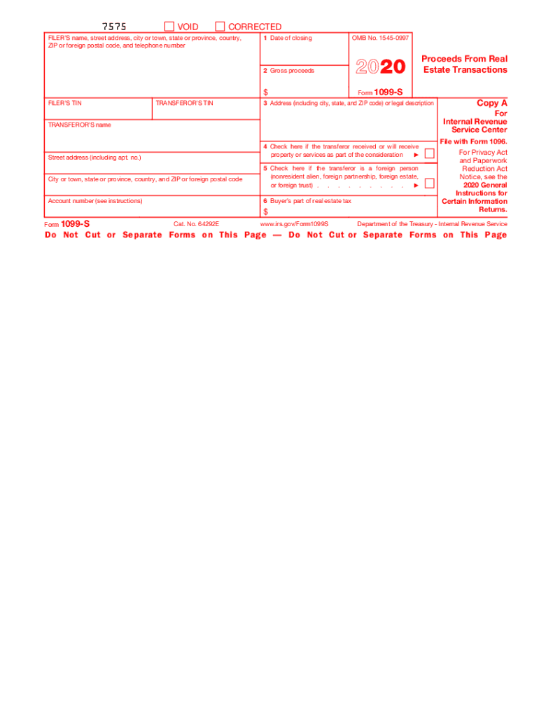 2020 1099-S form