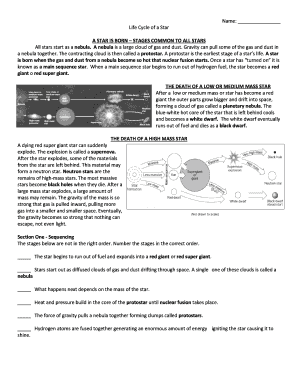 Life Of A Star Worksheet - Worksheets For Kindergarten