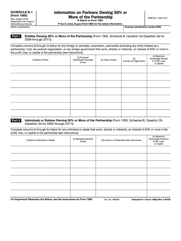  Form 1065 Schedule B 1 2019