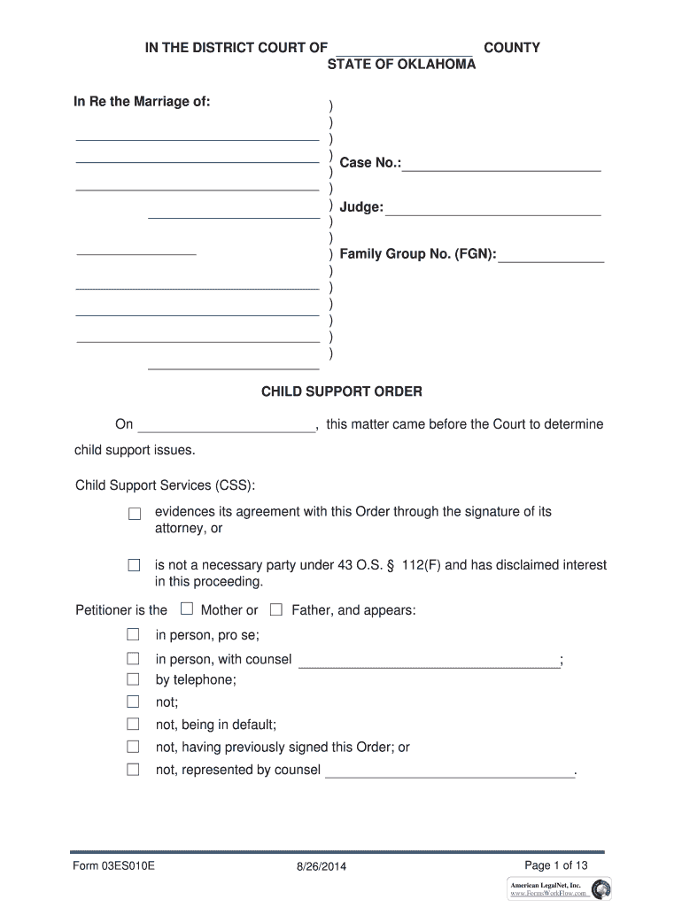  OKLAHOMA STATUTES TITLE 43 MARRIAGE and FAMILY 2014-2024