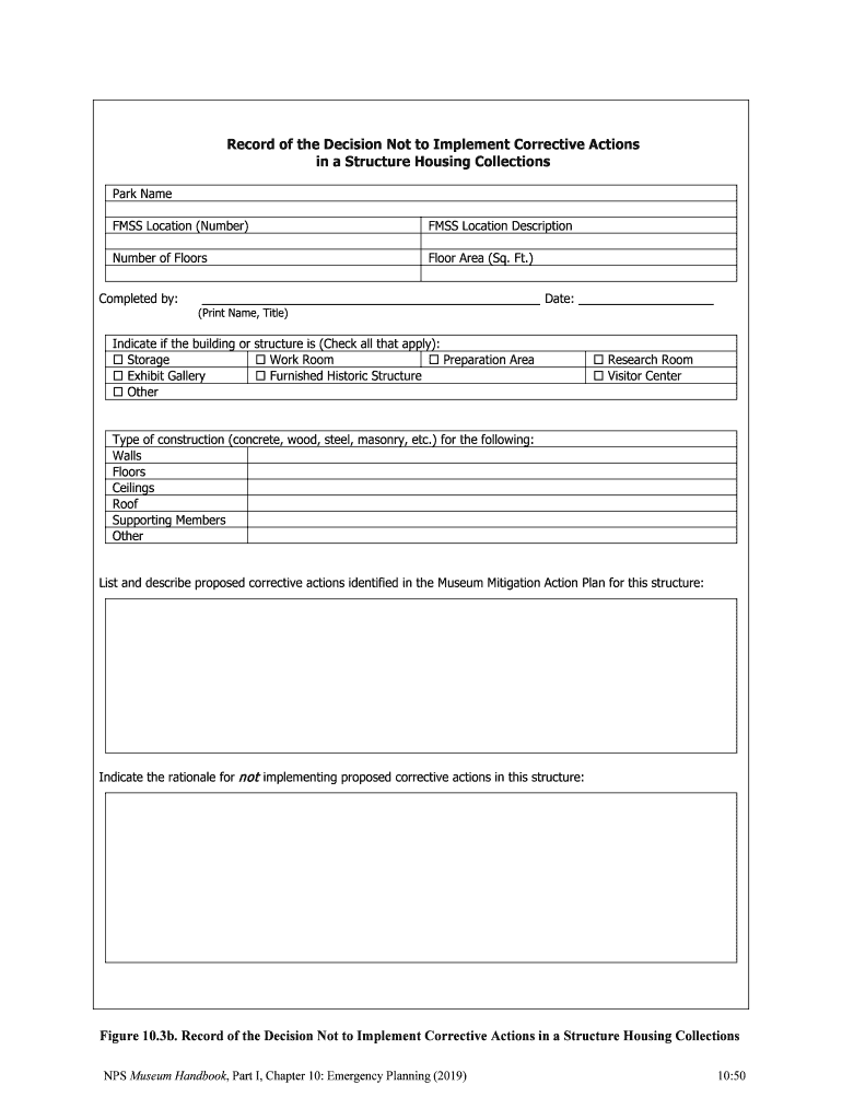 Museum Handbook, Part I, Chapter 10 Emergency Planning  Form