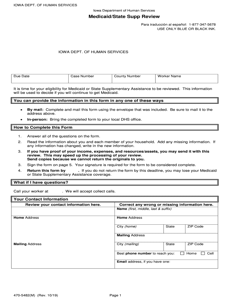 Get the 470 5482M Iowa Department of Human Services  Form