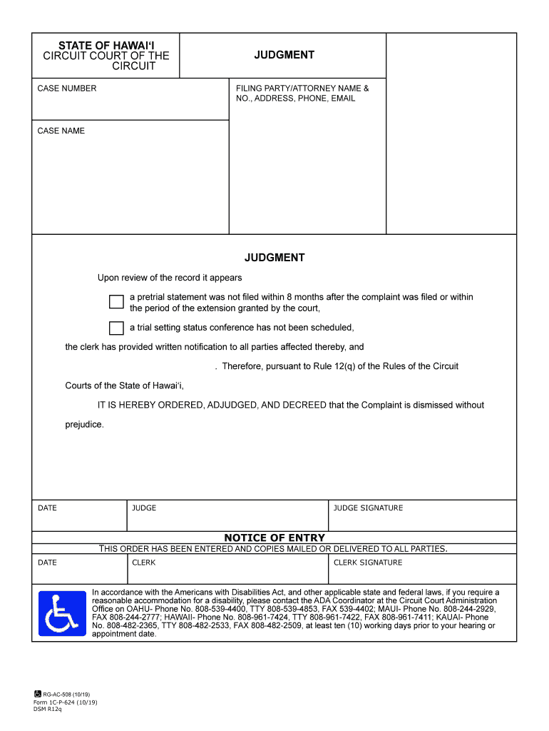  Judgment Dismissal RCCH 12q 2019-2024