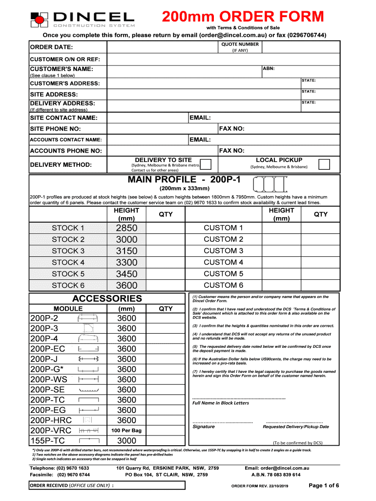  DCS 200mm Order Form 2019-2024