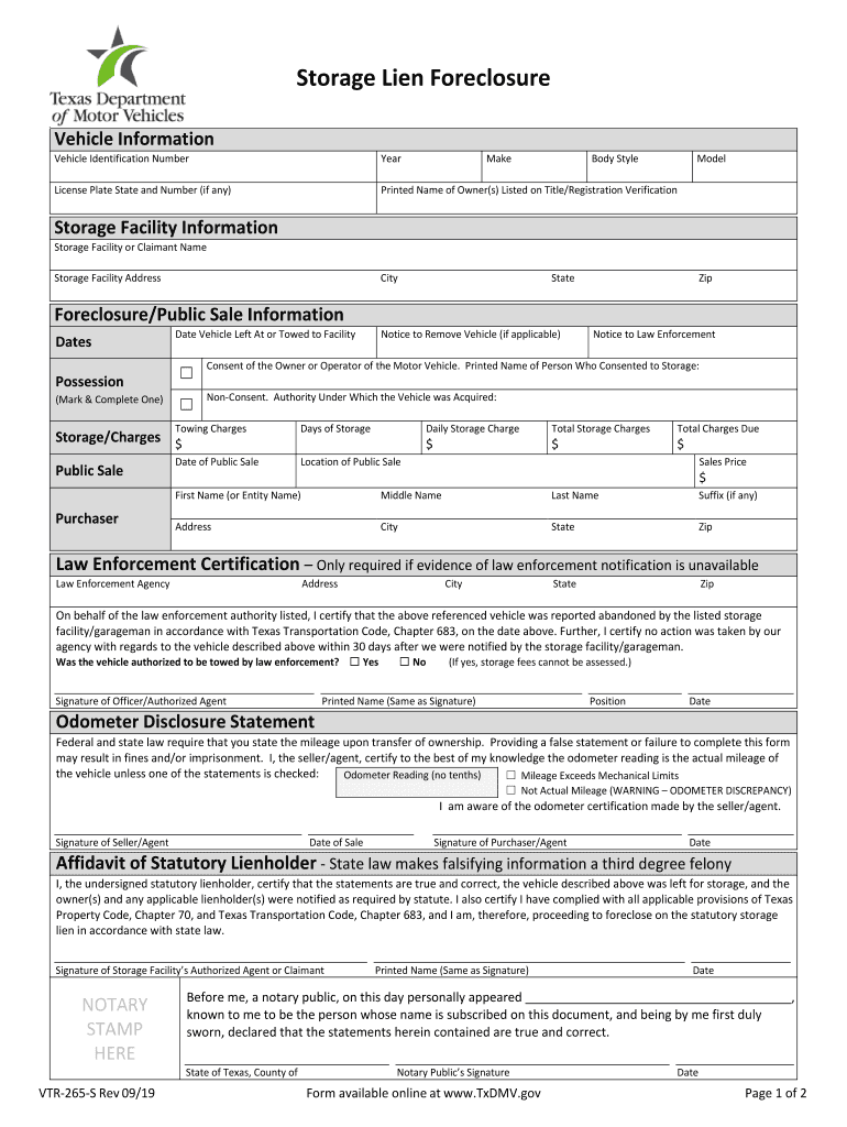  Storage Facility Information 2019-2024