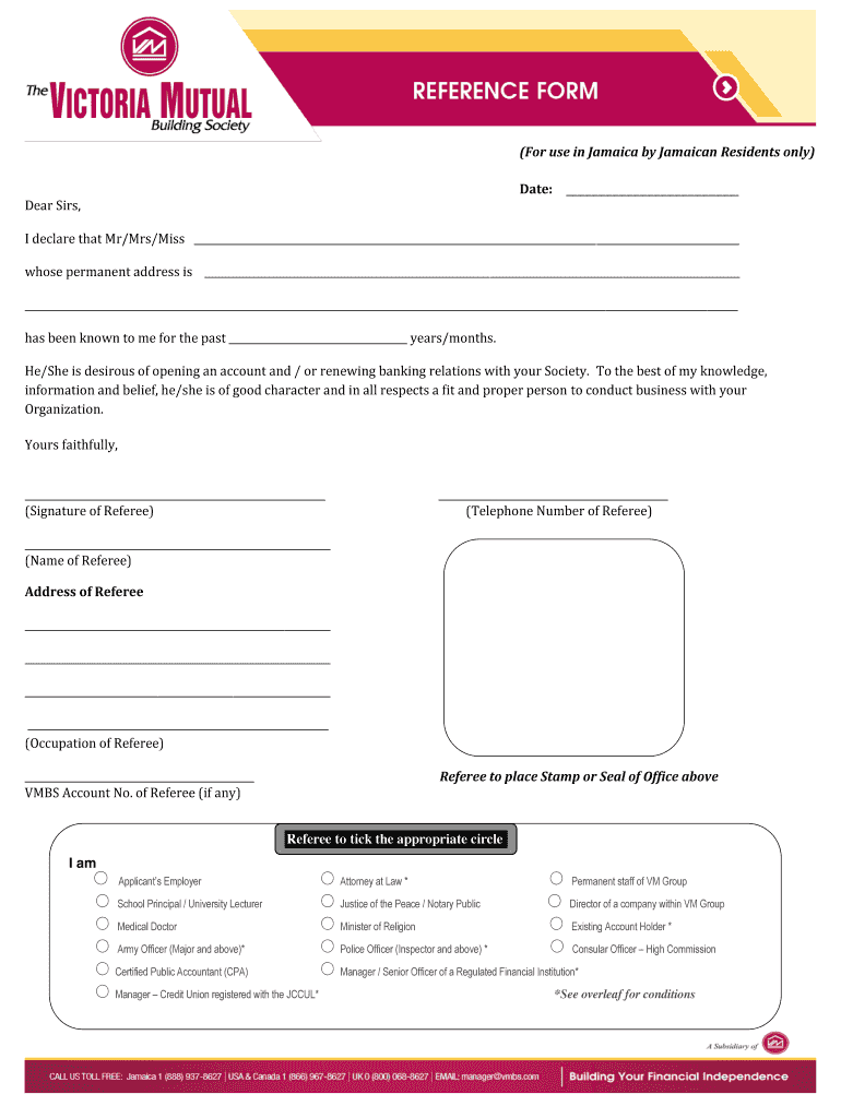 For Use in Jamaica by Jamaican Residents Only Date Dear  Form
