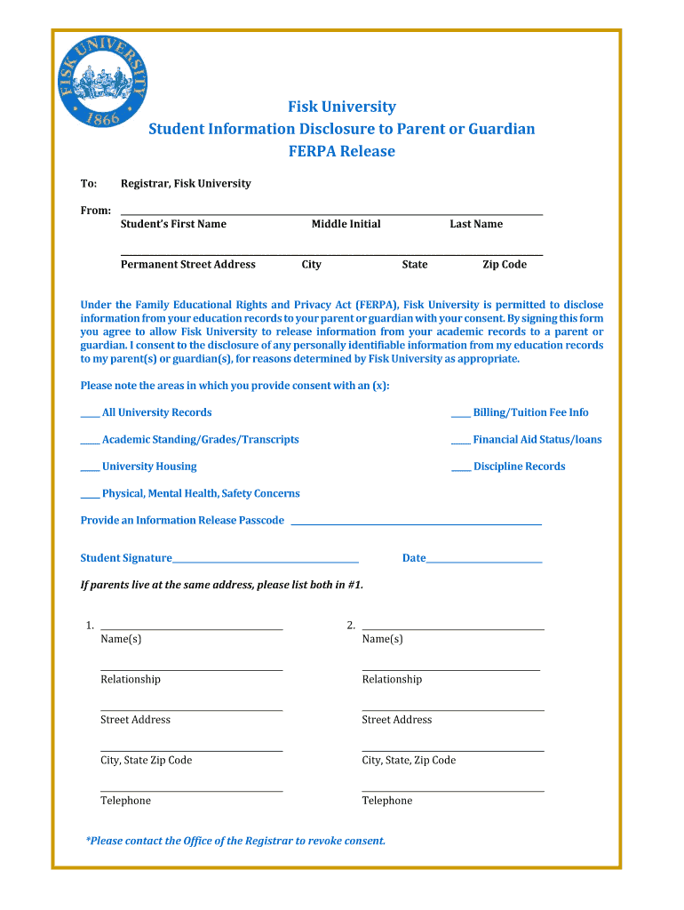 Student Information Disclosure to Parent or Guardian