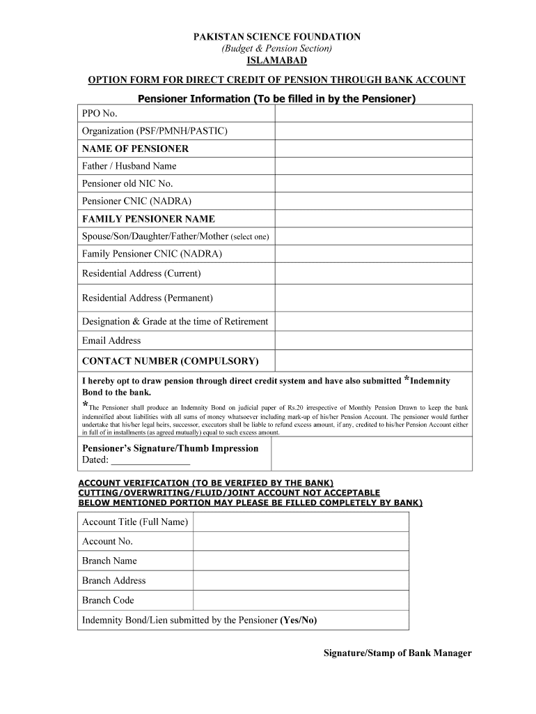 Option Form PDF