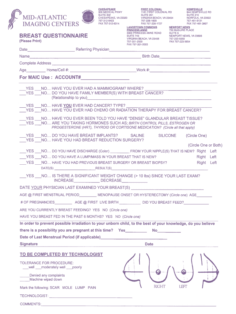 MID ATLANTIC IMAGING CENTERS SCHEDULING PROTOCOLS for  Form