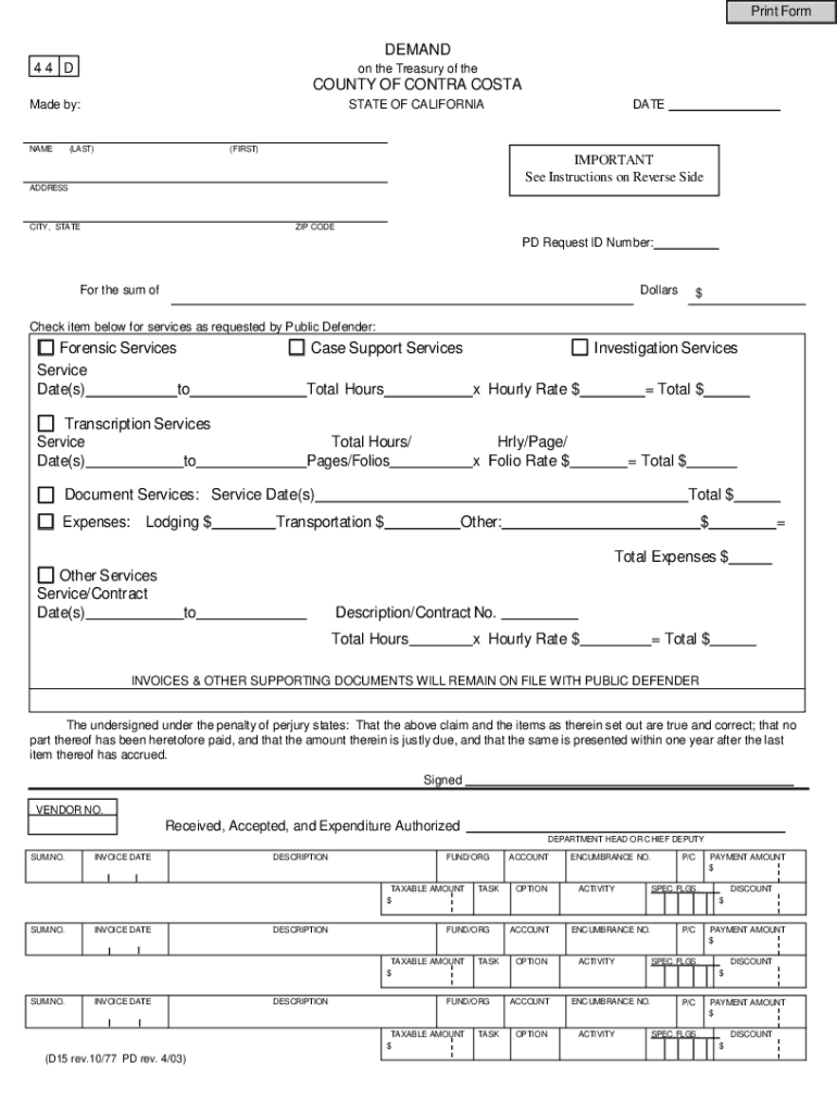 Outside DEMAND DOC  Form