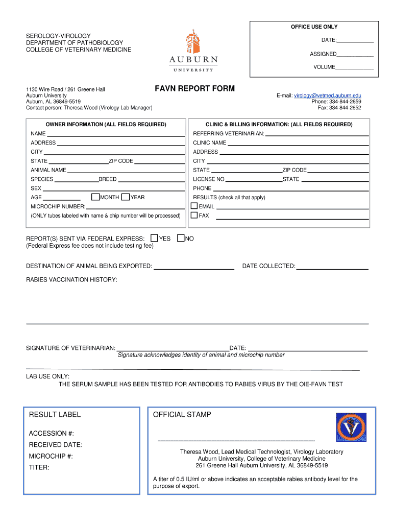  Auburn Favn Form 2019-2024